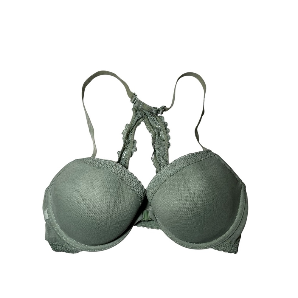 Auden Lace Racerback Bra in Soft Green Size 34C